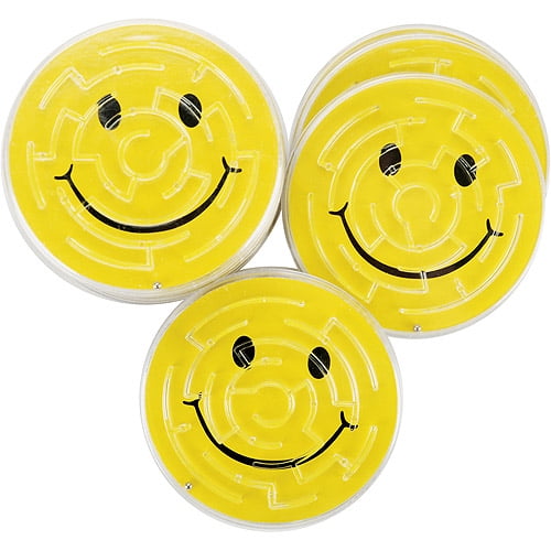 Set of 3 Mini SMILEY FACE MAZES Party Bag Stocking Filler Toy Maze PUZZLE 