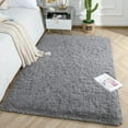 thumbnail image 4 of Softlife Stylish Soft Shaggy Velvet Carpet for Living Room Bedroom, Fluffy Children Area Rugs,3'x5',Gray, 4 of 6