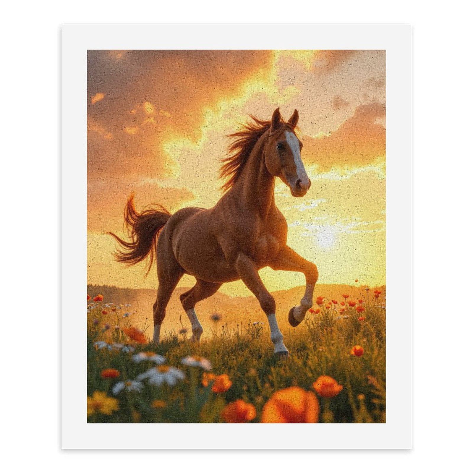 Paint By Numbers Kit for Adults Beginner - Sunset Wild Horse Meadows DIY Canvas Painting Kits for Adults, Frameless Paint By Number for Adults for Home Wall Decor 16x20 Inch