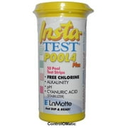 insta-test pool4 plus pool spa test strips, free chlorine, alkalinity, cyanuric acid (stabilizer) and ph 3032, 4-way kit includes 50 tests