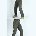 thumbnail image 4 of QATAINLAV Lightning Sales Men's Hiking Tactical Pants Rip-Stop Military Combat Cargo Pants Outdoor Solid Color Work Trousers with Multi Pockets Dark Gray L, 4 of 5