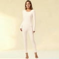 thumbnail image 2 of WTXUE T-Shirts Thermiques à Manches Longues pour Femmes Col Rond Ajusté Décontracté Extensible Basique Ajusté Léger Couche de Base Doux Chaud sous-Vêtements Beige m, 2 of 7