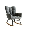 thumbnail image 3 of LOGYAT Nursery Rocking Chair, Upholstered Glider Rocker, 440 Lb Capacity Safety Anti Tip Design, High Backrest Deep Seat Padded Cotton for Bedroom Living Room,Gray, 3 of 8