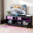 thumbnail image 6 of Dextrus TV Cabinet with Storage, LED Lights, and Power Outlet, TV Stand for Living Room, Bedroom, or Apartment, Accommodate 65 Inch TVs, Black, 6 of 7