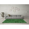 thumbnail image 3 of Ahgly Company Indoor Round Patchwork Emerald Green Transitional Area Rugs, 7' Round, 3 of 4