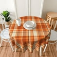 thumbnail image 5 of Checkered Fall Tablecloth Round 60 Inch,Burnt Orange Retro Plaid Table Cloth,Stain Resistance Polyester Autumn Thanksgiving Indoor Outdoor Table Covers for Kitchen Dining Parties Picnic, 5 of 5