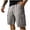 #0383-Dark Gray, variant on Men's Linen Cargo Shorts Solid Color Snap Button Pockets Elastic Waist Knee Length Outdoor Work Casual Summer Shorts