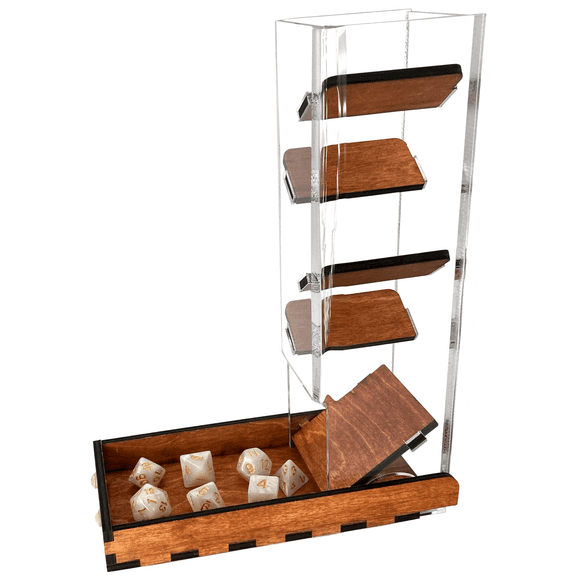 C4Labs Tall Dice Tower & Tray for Dice Games-Color: Gunstock