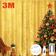 thumbnail image 2 of 3M LED Curtain Garland Fairy String Lights Christmas Holiday Party Wedding Decoration USB Remote 8 Modes Waterfall Lighting, 2 of 5