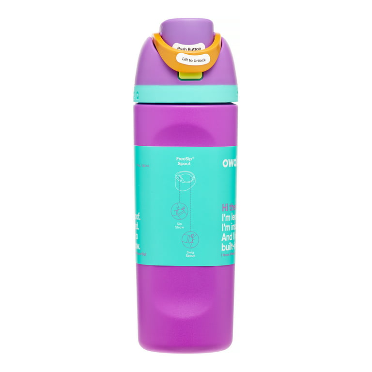 Owala Kids 16 oz Free Sip Stainless Steel Water Bottle, Yoga Rose - NEW