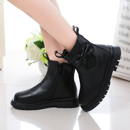 

TALKVE Girls Leather Boots Shoes Waterproof Leather Short Boots Non Slip Breathable Boots