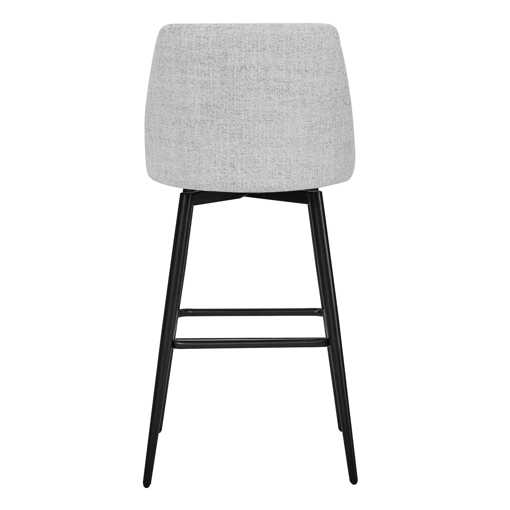 CHITA 30 inch Counter Height Swivel Bar Stools Low Back Set of 3, Metal Base, Fabric in Cloud