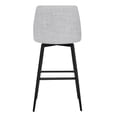 thumbnail image 4 of CHITA 30 inch Counter Height Swivel Bar Stools Low Back Set of 3, Metal Base, Fabric in Cloud, 4 of 7