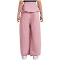 thumbnail image 2 of TSSOE Girls' Leggings Bowknot Wide-Leg Pants Outdoor Trousers Loose Bottoms School Uniforms 5-14 Years Pink 10-11, 2 of 7