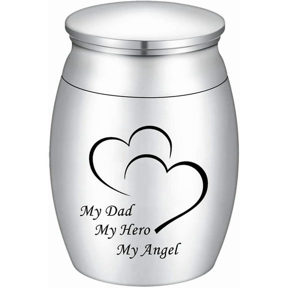 Small Keepsake Urns for Human Ashes Mini Cremation Urns for Ashes Stainless Steel Memorial Ashes Holder For Dad/Daddy/Mom/Grandparents/Family-1.57*1.18IN