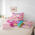 thumbnail image 6 of Manfei Cartoon Animal Axolotl 7-Piece Twin Bedding Sets,Kawaii Ocean Animal Bedding Comforter Set,Colorful Candy Pink Daisy Sheet Sets For Teens,Ultra Soft Home Decor Reversible, 6 of 8
