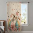 thumbnail image 3 of Easter Bunny Sheer Curtains 84 Inches Long, Eggs Vintage Pink Daisy Spring Floral Butterfly Light Filering Curtains, Breathable Simi Curtain Privacy Drapes for Living Room Bedroom Window Treatment, 3 of 9