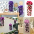 thumbnail image 6 of Zukuco 2PCS Artificial Hanging Violet Flowers, Fake Hanging Plants Violet Vines UV Resistant for Wall Home Room Garden Wedding Indoor Outdoor Spring Summer Decoration (Pink), 6 of 6