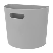 Plastic Trash Basket Garbage Bin Bins Collapsible Can Office Grey