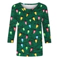 thumbnail image 6 of Jovrlynd Christmas Shirts Women Ugly Funny Cute Crewneck 3/4 Sleeve Tops Loose Holiday Graphic Tee, S-5XL, 6 of 7