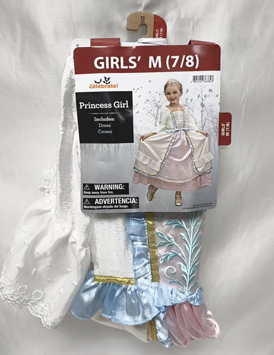 Princess Dress, Halloween Costume for Children, Girls' Size M (7/8), by Way to Celebrate