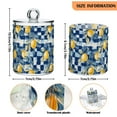 thumbnail image 5 of Yayeee 4 Pack Qtip Holder Bathroom Cotton Swab Canister with Lid Clear Dispenser Set, Retro Plaid Lemon, 5 of 6