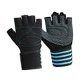 thumbnail image 3 of Quzzie Workout Gloves Exercise Gloves Non Slip Half Finger Weight Lifting Gloves Gym Gloves Full Palm Protection Polyester Lightweight Sturdy Suitable for Tr L Blue, 3 of 8
