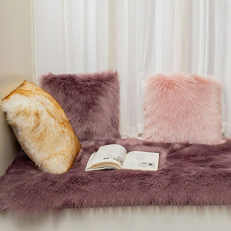 MIULEE Pack of 2 Decorative Faux Fur Throw Pillow Covers New Luxury Series  Style Fluffy Pillow Case Cushion Cover for Christmas Sofa Bedroom Car White