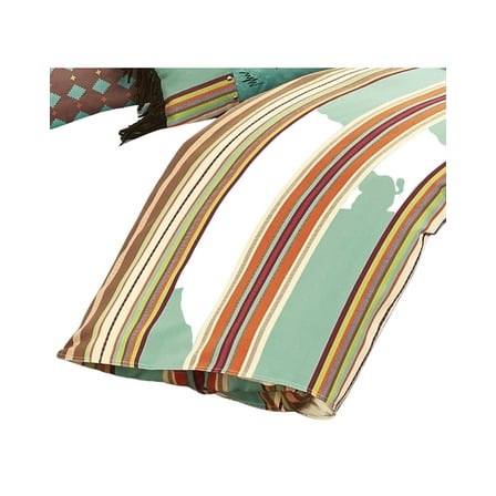 Hiend Accents Unisex Turquoise Serape Duvet Cover Super Queen - WS1753DU-SQ-OC One Size