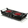 thumbnail image 1 of Techwood 1800W Portable Electric Stove, Double Infrared Ceramic Cooktop Burner with Dual Control, Anti-Scald Handles for RV Camping Home,Black, 1 of 6