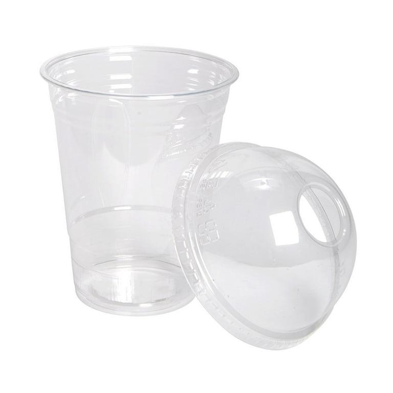 16oz Plastic Cups With Dome Lids and Boba Straws 80 Pack 16 Oz