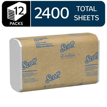Scott Essential C-Fold Folded Paper Towels, Bulk (01510), Absorbency Pockets, 12 Packs of 200 Sheets