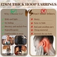 thumbnail image 6 of YOUNGYUE 14K Gold Plated Hoop Earrings for Women, Big Chunky Gold Hoops, Hypoallergenic 925 Sterling Silver Post, 25mm, 6 of 6