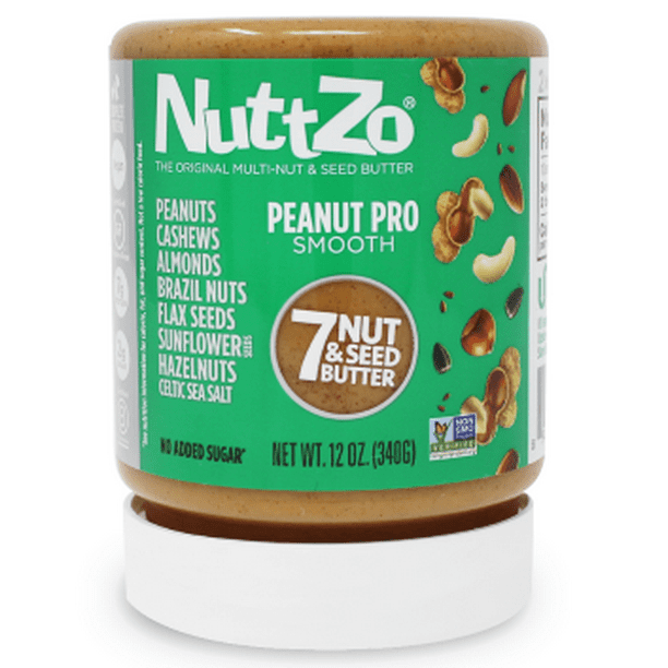 NuttZo Natural Smooth Peanut Pro Seven Nut & Seed Butter, 12 Oz