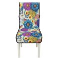 thumbnail image 7 of TSOVTHRID Boho Mandala Flower Butterfly Print Quilted Seat Cushion Covers for Kitchen Soft Washable Chair Seat Covers Protector Stretchy Anti-Slip Armless Chair Slipcovers, Set of 4, 7 of 7