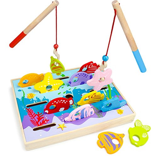 Imagination Generation Let's Go Fishing! Wooden Dexterity Game, Counting Toy