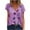 #1-Purple, variant on Womens Summer Tees Blouses Crewneck Short Sleeve T-Shirts Floral Print Fit Basic Tops