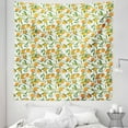 thumbnail image 1 of Green Orange Tapestry, Orange Branches with Flowers and Leaf Pattern Exotic Fruits, Fabric Wall Hanging Decor for Bedroom Living Room Dorm, 5 Sizes, Fern Green Orange Yellow, by Ambesonne, 1 of 1