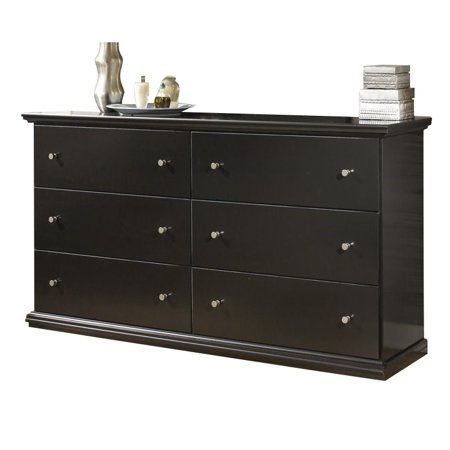 Kingfisher Lane 6 Drawer Wood Double Dresser In Black Walmart Com