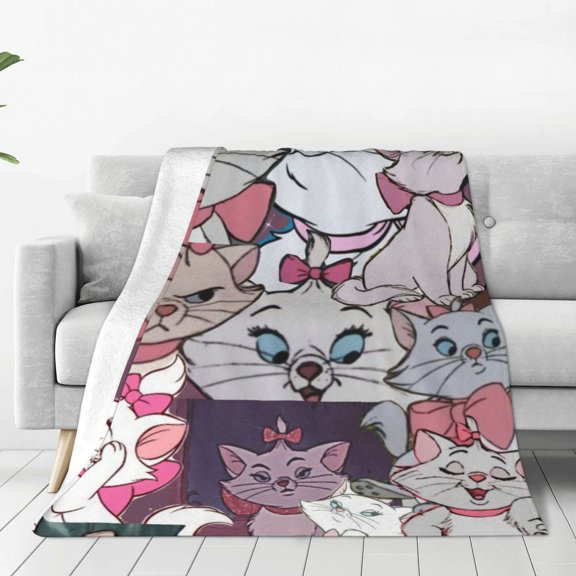 Aristocats Blanket Cute Character All Season Warm Fuzzy Plush Throw Blankets Soft Flannel Blankets for Couch Chair Bed Travel Home Decor 40"X30"