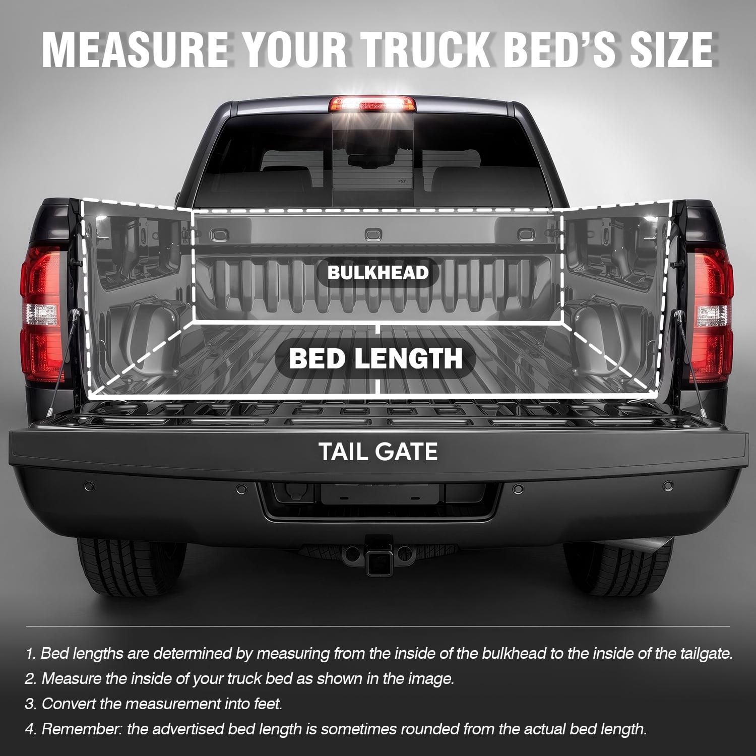 DNA Motoring Hard Solid Tri-Fold Tonneau Cover for 2015-2020 Ford F150 Truck 6.5 Ft Short Bed