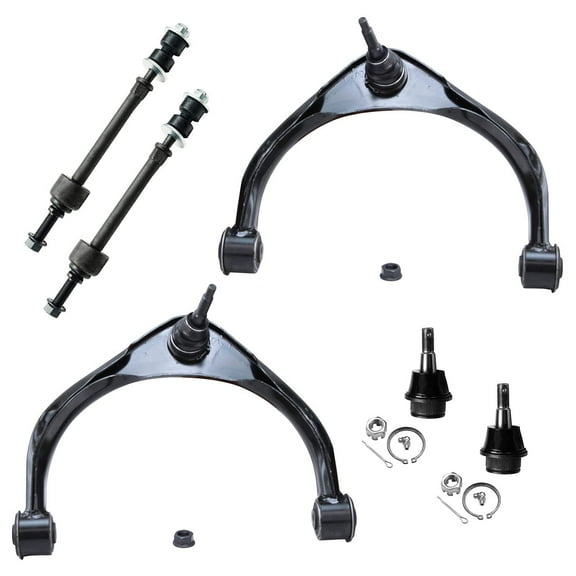 Detroit Axle - 2WD Front 6pc Control Arms Kit for 09-12 Dodge Ram 1500, 2 Upper Control Arms w/Ball Joints 2 Lower Ball Joints 2 Sway Bars 2009 2010 2011 2012 Replacement
