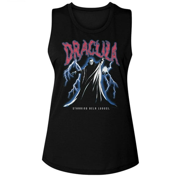 Bela Lugosi Dracula Lightning Black Women's Muscle Tank Top T-Shirt