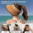 thumbnail image 5 of Sun Visor Hats for Women Wide Brim Straw Beach Hat Ponytail Open Top Packable Sun Hat Women Foldable Summer Travel Beach Hats for Women, 5 of 11