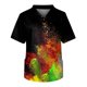 thumbnail image 1 of Fashion Men's Short Sleeve V Neck Printed Working Chest Pocket Carer Top L, 1 of 3