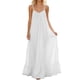thumbnail image 1 of Mujeres Maxi Vestido de Verano Lino Siente V-Cuello Estilo de Suspensión sin Espalda Ajustable Volantes Doblado, Suelto Vestido Fluido para las Mujeres Playa, 1 of 7