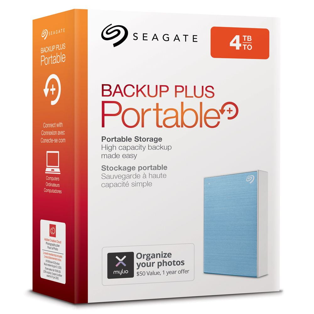 Seagate 4TB Backup Plus Portable Drive USB 3.0, BLUE