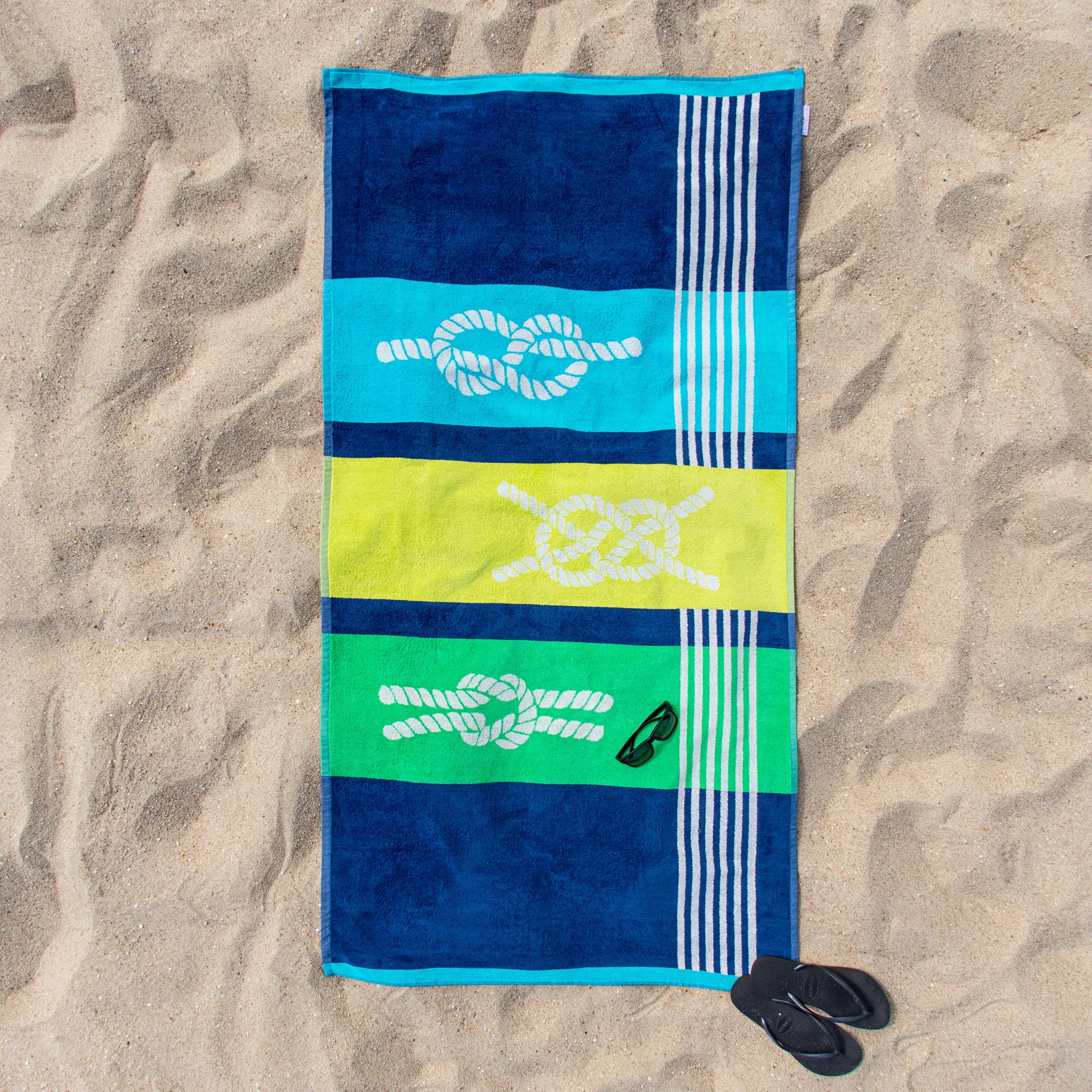 Long Island Beach Towel, 100% Cotton, Poolside Lounging, Sunbathing, Soft, Absorbent, Quick Dry, Mediumweight, Cotton Terry, Velour, Oversized Beach Towel , 35" x 67", Light Blue by Blue Nile Mills
