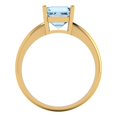 thumbnail image 4 of 2 ctw Solitaire Anniversary Ring for Women | Asscher Cut Natural Swiss Blue Topaz | Hyperallergenic Solid 18K Yellow Gold, 4 of 5