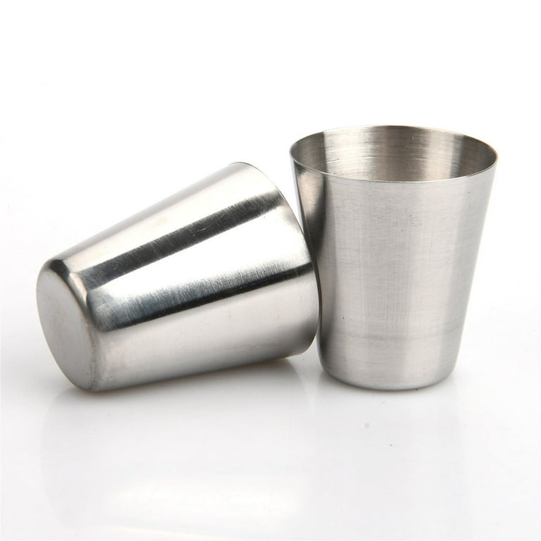 12 Pcs 1oz/30ml Metal Stainless Steel Cups, Travel Mugs for Coffee, Beer,  or Drinks, Stackable for Easy Storage - Walmart.com